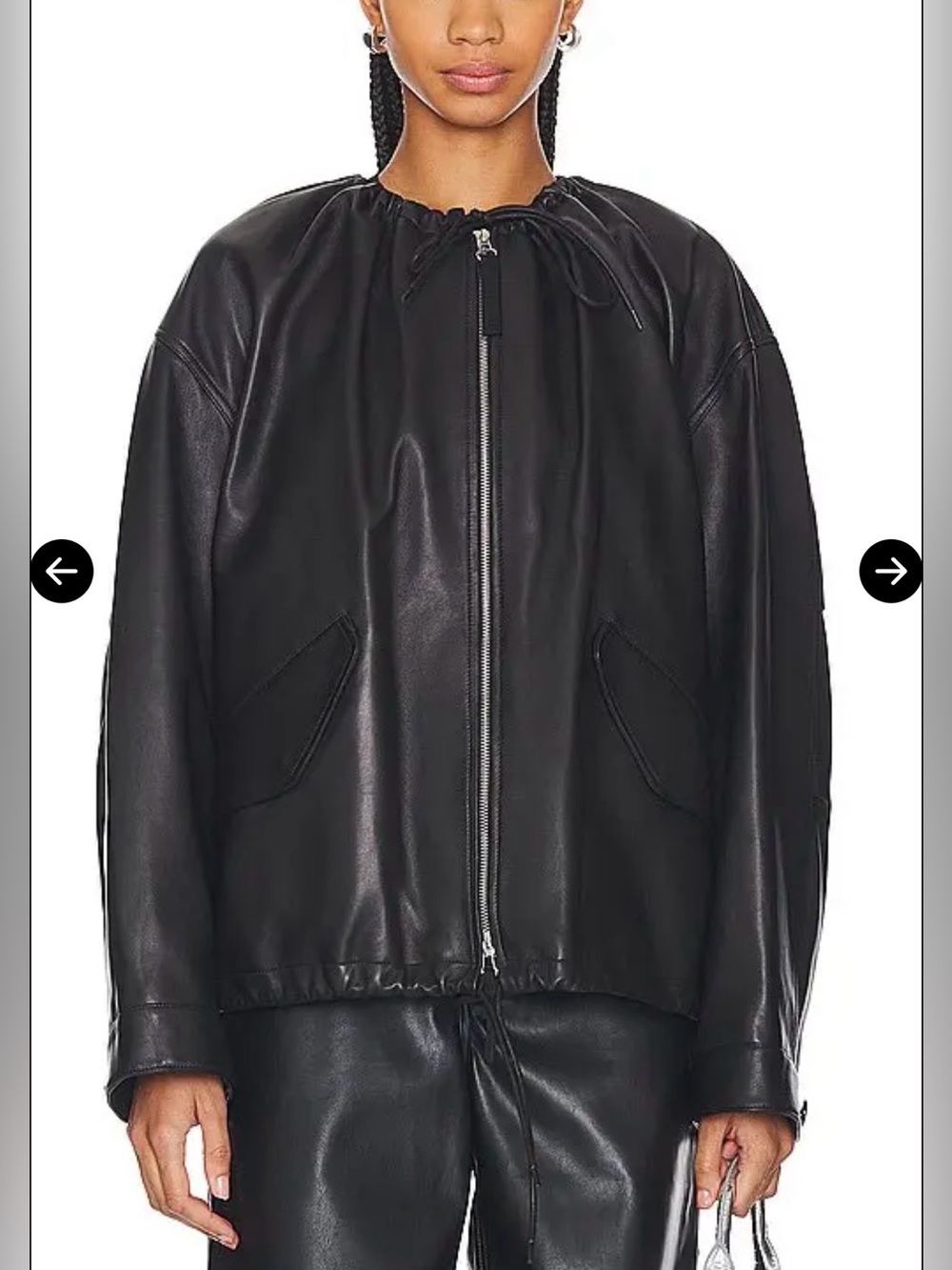 HELMUT LANG
Ruched Leather Jacket Oversized Brand New
